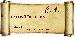 Czifrák Alina névjegykártya